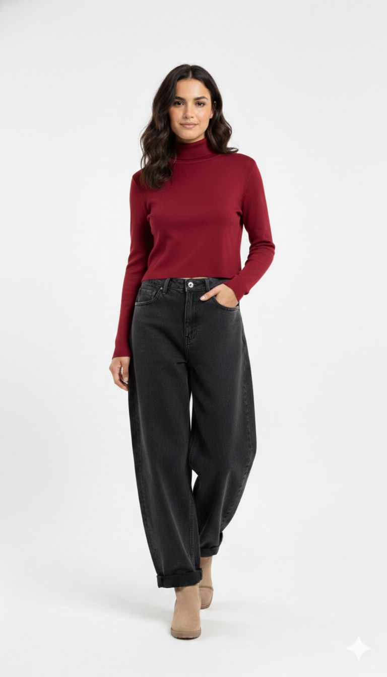 Maglia Crop Dolcevita