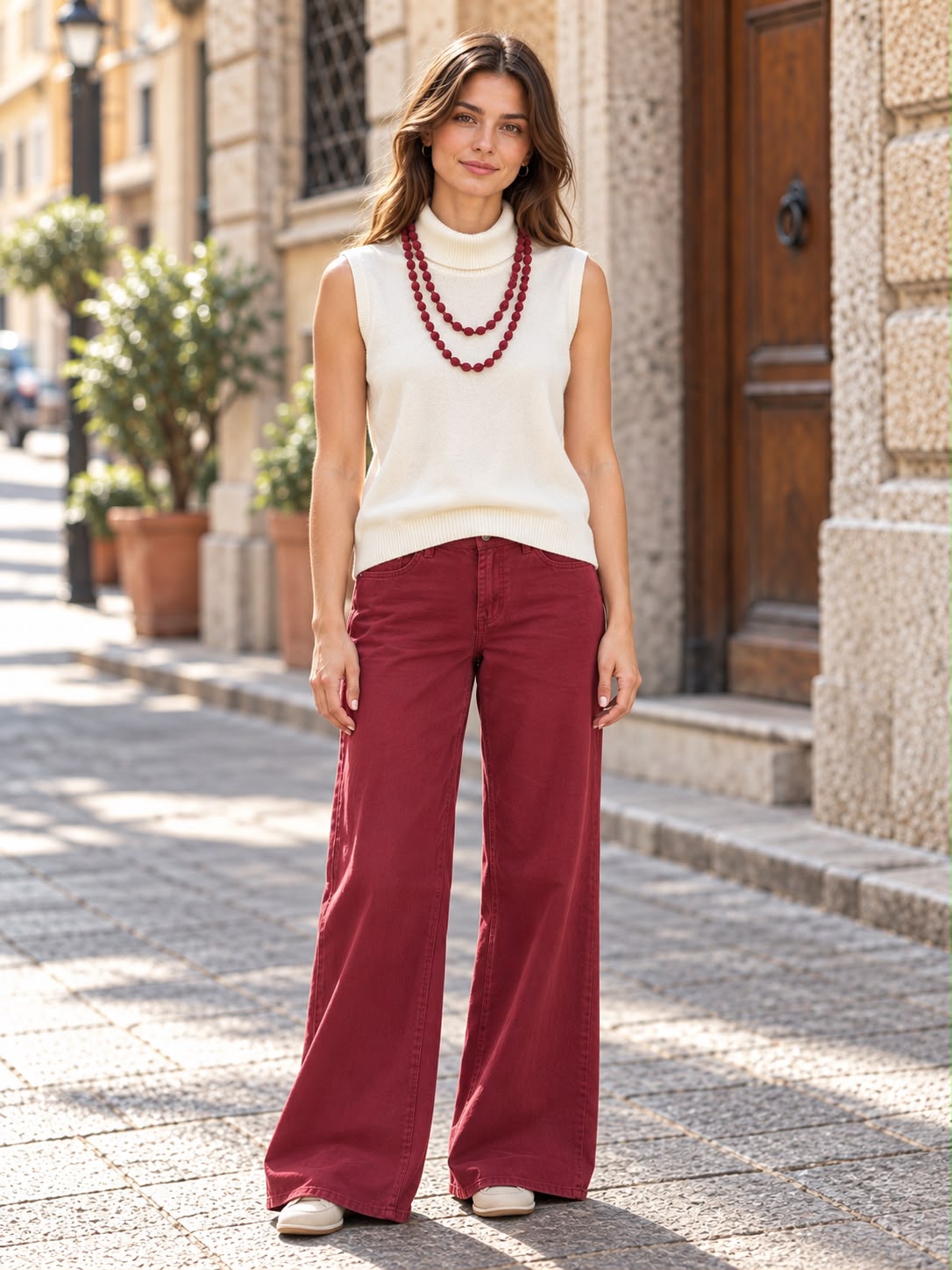 Maglia Smanicata con Collo Alto