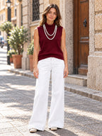 Maglia Smanicata con Collo Alto